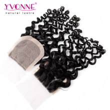 Brazilian Virgin Hair Curly Human Hair Silk Base Closure